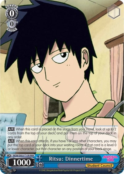 Image for Ritsu: Dinnertime (RRR) (Mob Psycho 100) (MOB/SX02-T13R RRR) - Weiss Schwarz