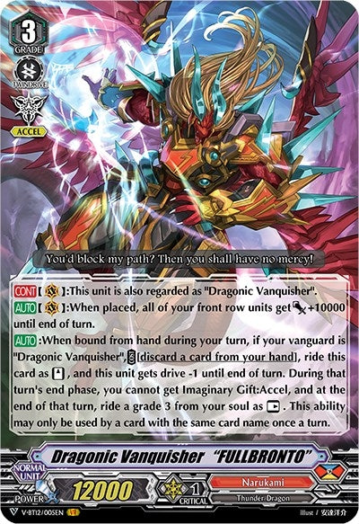 Image for Dragonic Vanquisher "FULLBRONTO" (V-BT12: Divine Lightning Radiance) (V-BT12/005EN) - Cardfight Vanguard