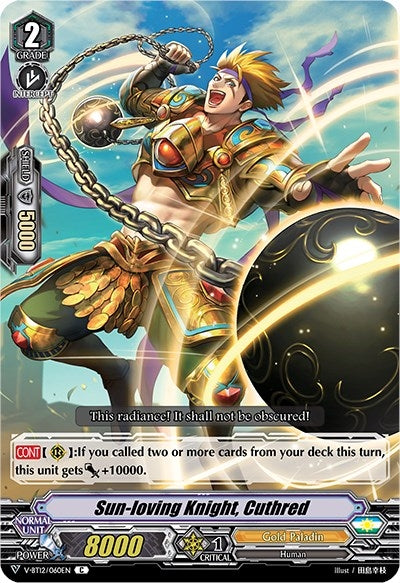 Image for Sun-loving Knight, Cuthred (V-BT12: Divine Lightning Radiance) (V-BT12/060EN) - Cardfight Vanguard