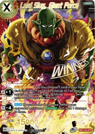 Image for Lord Slug, Giant Force (Winner Stamped) (Tournament Promotion Cards) (DB3-134) - Dragon Ball Super: Masters