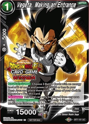 Image for Vegeta, Making an Entrance (Top 16 Winner) (Tournament Promotion Cards) (BT7-101) - Dragon Ball Super: Masters