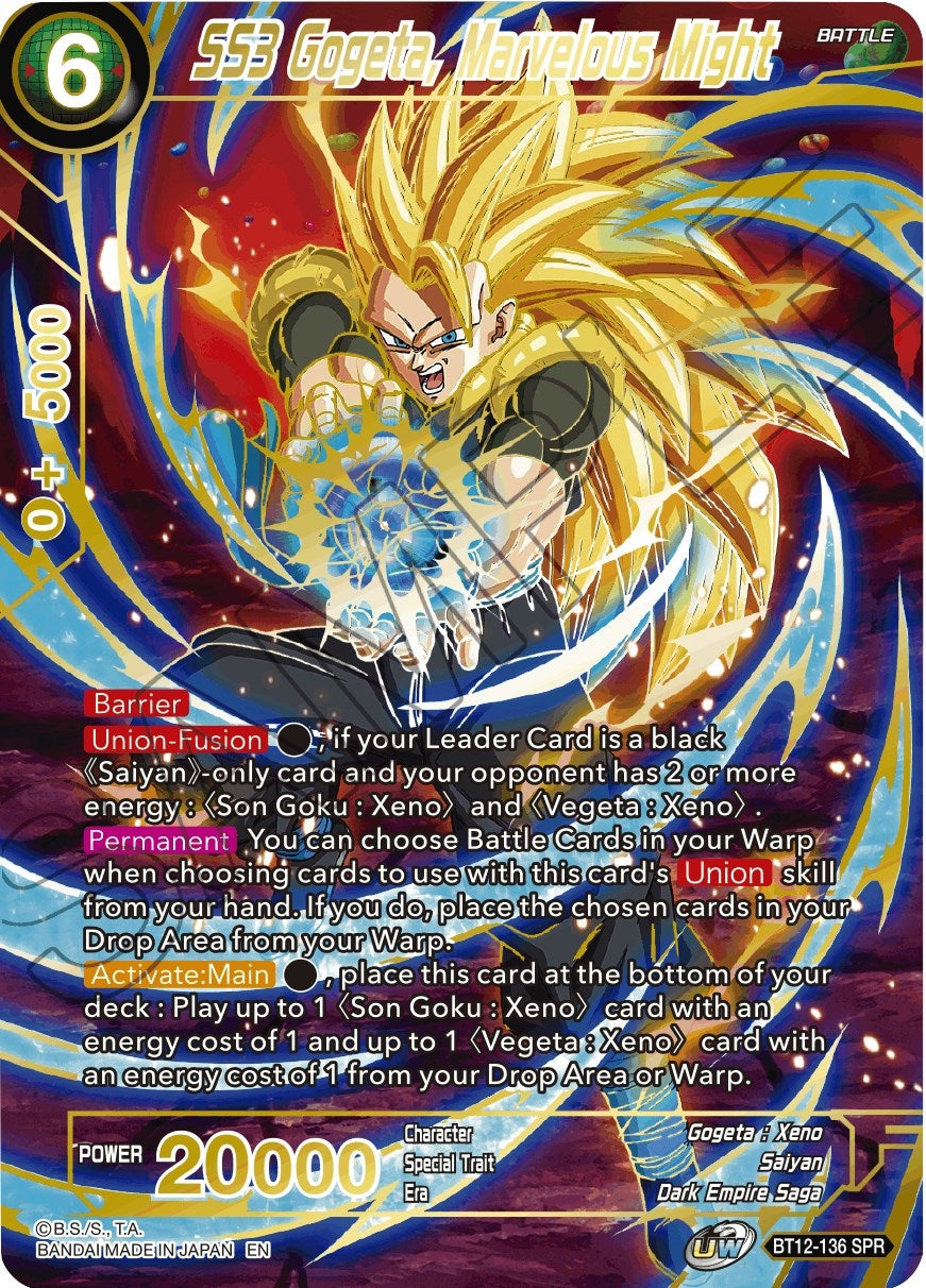 Image for SS3 Gogeta, Marvelous Might (SPR) (Vicious Rejuvenation) (BT12-136) - Dragon Ball Super: Masters