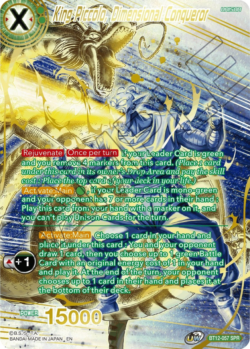 Image for King Piccolo, Dimensional Conqueror (SPR) (Vicious Rejuvenation) (BT12-057) - Dragon Ball Super: Masters