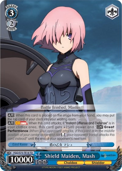Image for Shield Maiden, Mash (Fate/Grand Order Absolute Demonic Front: Babylonia) (FGO/S75-TE18 TD) - Weiss Schwarz
