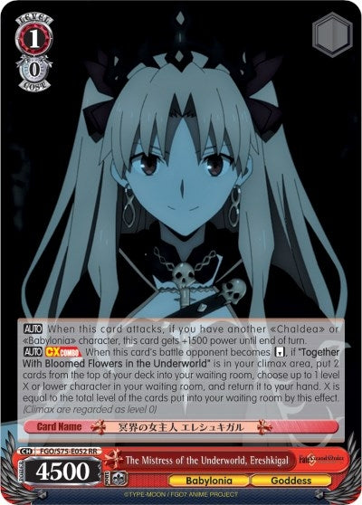 Image for The Mistress of the Underworld, Ereshkigal (Fate/Grand Order Absolute Demonic Front: Babylonia) (FGO/S75-E052 RR) - Weiss Schwarz