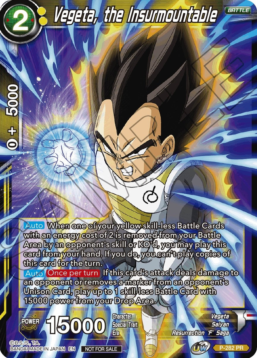 Image for Vegeta, the Insurmountable (Unison Warrior Series Tournament Pack Vol.3) (Tournament Promotion Cards) (P-282) - Dragon Ball Super: Masters