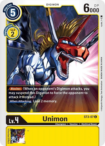 Image for Unimon (ST-3) (ST3-07 C) - Digimon Card Game