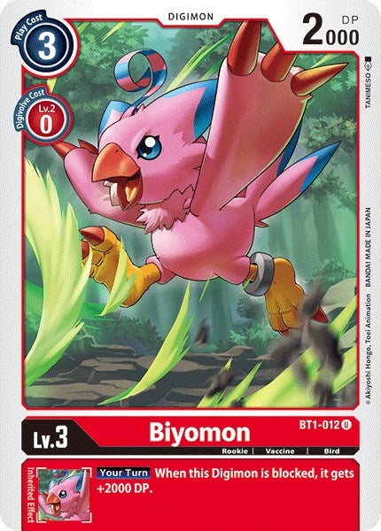 Image for Biyomon - BT1-012 (BT01-03A) (BT1-012 U) - Digimon Card Game