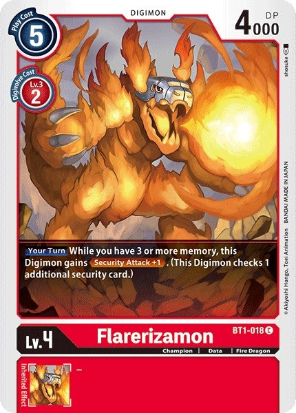 Image for Flarerizamon (BT01-03A) (BT1-018 C) - Digimon Card Game