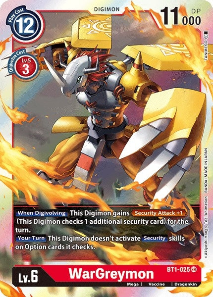 Image for WarGreymon (BT01-03A) (BT1-025 SR) - Digimon Card Game