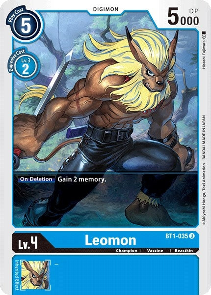 Image for Leomon (BT01-03A) (BT1-035 U) - Digimon Card Game