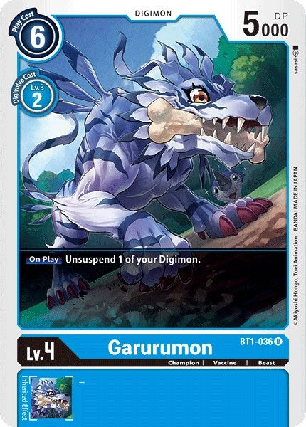 Image for Garurumon - BT1-036 (BT01-03A) (BT1-036 U) - Digimon Card Game