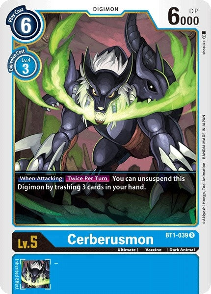 Image for Cerberusmon (BT01-03A) (BT1-039 R) - Digimon Card Game