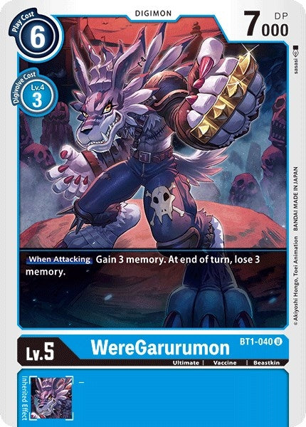 Image for WereGarurumon - BT1-040 (BT01-03A) (BT1-040 U) - Digimon Card Game