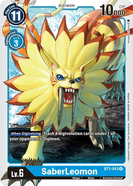 Image for SaberLeomon (BT01-03A) (BT1-043 U) - Digimon Card Game