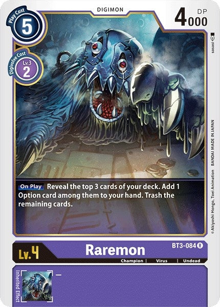 Image for Raremon (BT01-03A) (BT3-084 R) - Digimon Card Game