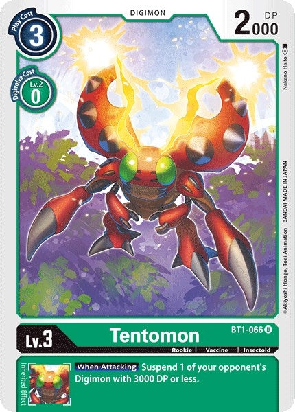 Image for Tentomon (BT01-03A) (BT1-066 U) - Digimon Card Game