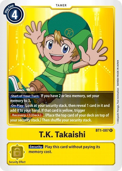 Image for T.K. Takaishi (BT01-03A) (BT1-087 R) - Digimon Card Game