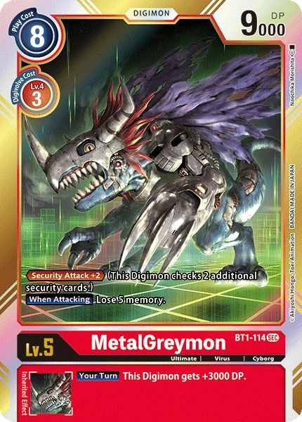 Image for MetalGreymon (Secret Rare) (BT01-03A) (BT1-114 SEC) - Digimon Card Game