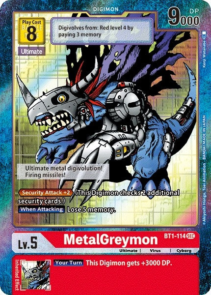 Image for MetalGreymon (Secret Rare) (Alternate Art) (BT01-03A) (BT1-114 SEC) - Digimon Card Game