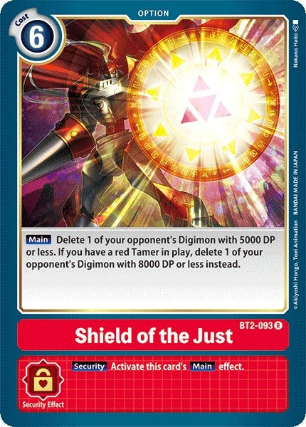 Image for Shield of the Just (BT01-03A) (BT2-093 R) - Digimon Card Game