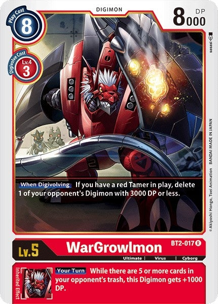 Image for WarGrowlmon (BT01-03A) (BT2-017 R) - Digimon Card Game