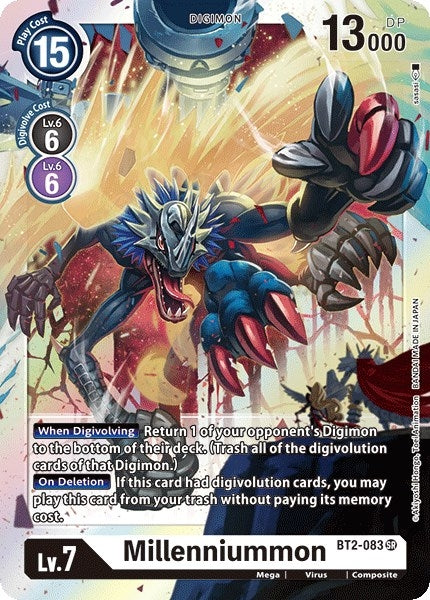 Image for Millenniummon (BT01-03A) (BT2-083 SR) - Digimon Card Game