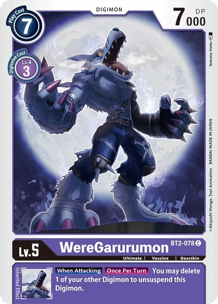 Image for WereGarurumon - BT2-078 (BT01-03A) (BT2-078 C) - Digimon Card Game