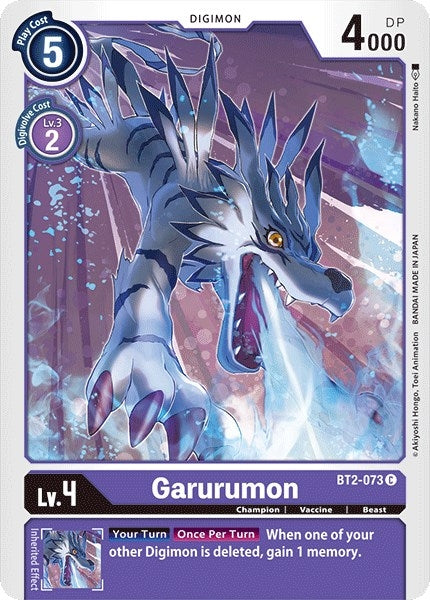 Image for Garurumon - BT2-073 (BT01-03A) (BT2-073 C) - Digimon Card Game