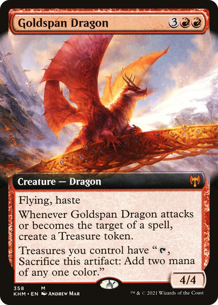 Image for Goldspan Dragon (Extended Art) (Kaldheim) (358) - Magic: The Gathering