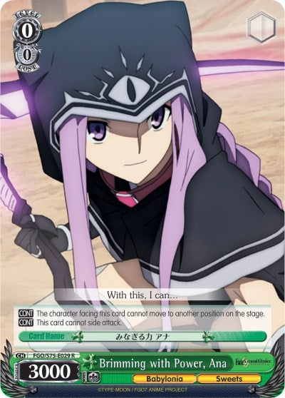 Image for Brimming with Power, Ana (Fate/Grand Order Absolute Demonic Front: Babylonia) (FGO/S75-E029 R) - Weiss Schwarz