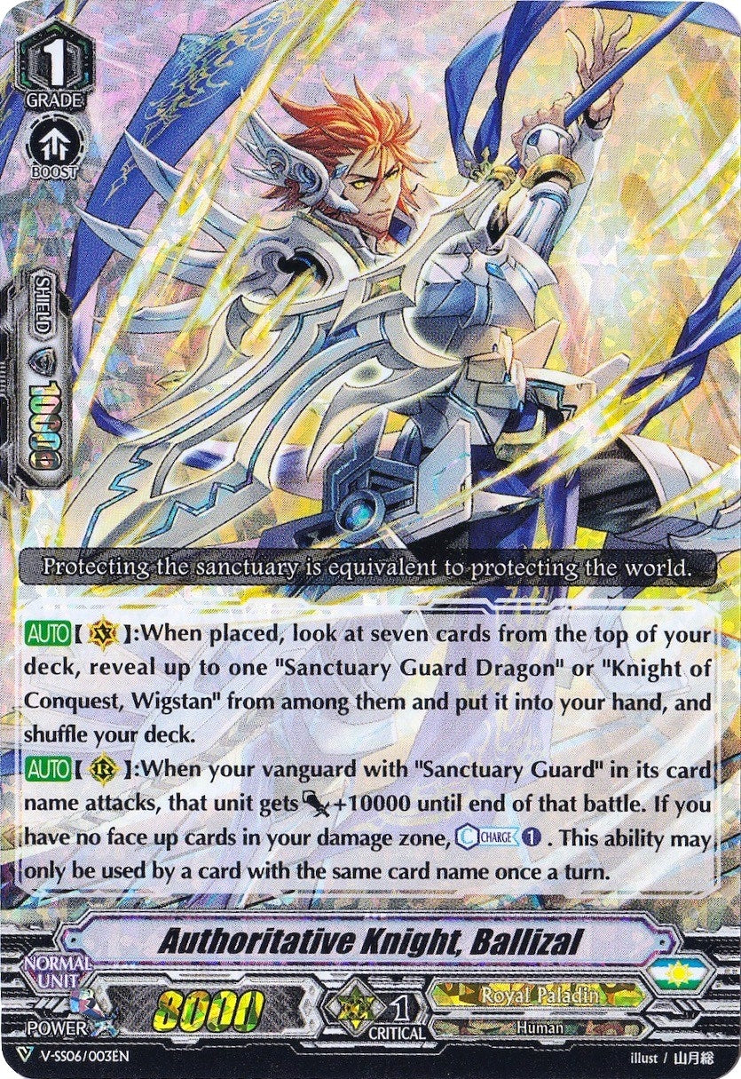 Image for Authoritative Knight, Ballizal (RRR Foil) (V-SS06: Valiant Sanctuary) (V-SS06/003EN) - Cardfight Vanguard