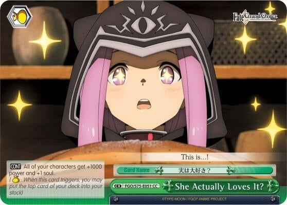 Image for She Actually Loves It? (Fate/Grand Order Absolute Demonic Front: Babylonia) (FGO/S75-E051 CC) - Weiss Schwarz