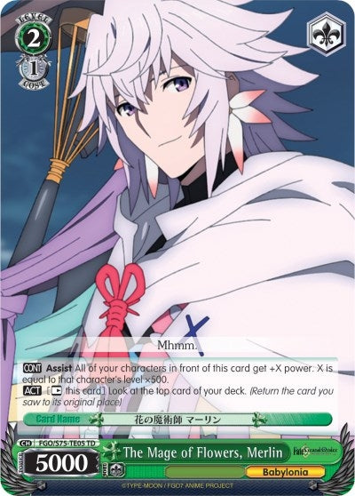 Image for The Mage of Flowers, Merlin (Fate/Grand Order Absolute Demonic Front: Babylonia) (FGO/S75-TE05 TD) - Weiss Schwarz