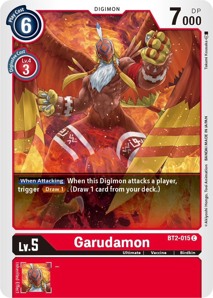 Image for Garudamon - BT2-015 (BT01-03B) (BT2-015 C) - Digimon Card Game