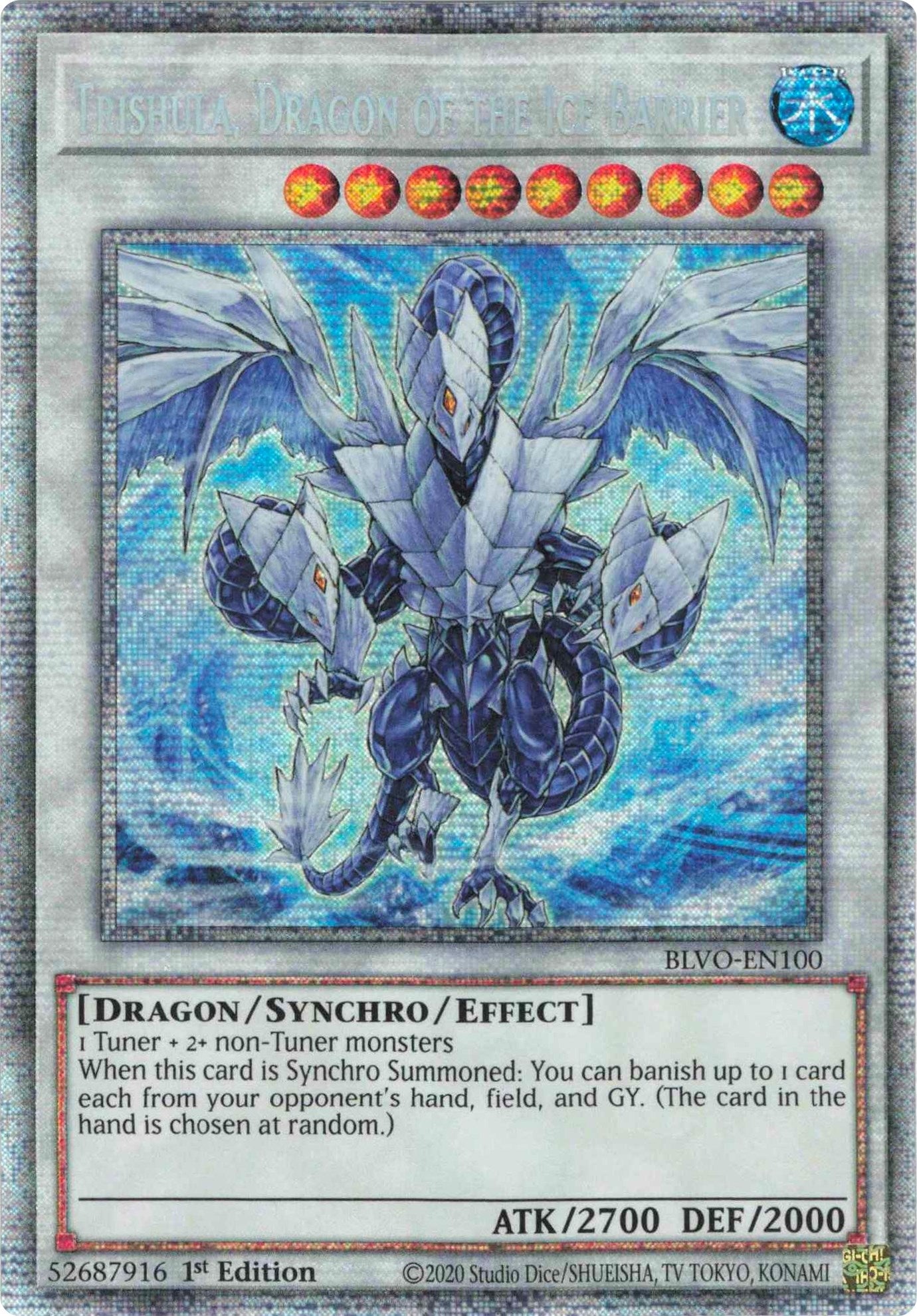 Image for Trishula, Dragon of the Ice Barrier (Starlight Rare) (Blazing Vortex) (BLVO-EN100) - YuGiOh