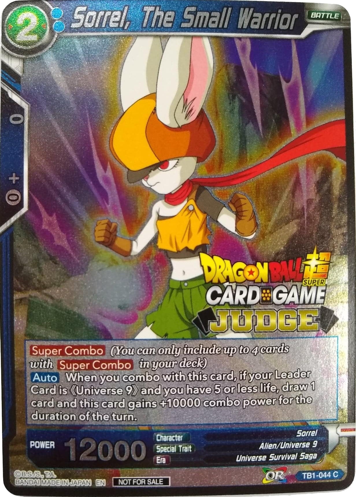 Image for Sorrel, The Small Warrior (Judge Promotion Cards) (TB1-044) - Dragon Ball Super: Masters