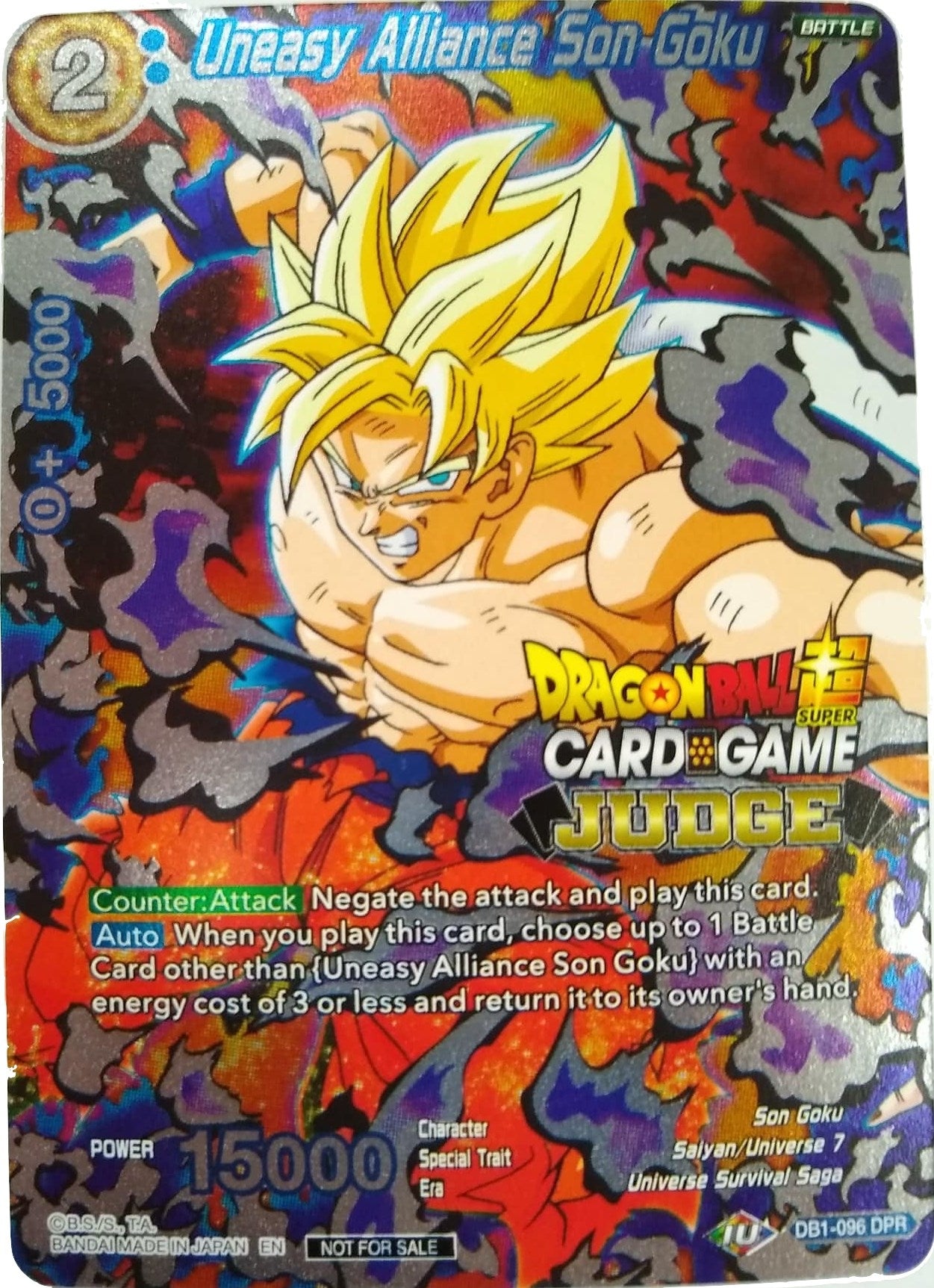 Image for Uneasy Alliance Son Goku (Judge Promotion Cards) (DB1-096) - Dragon Ball Super: Masters