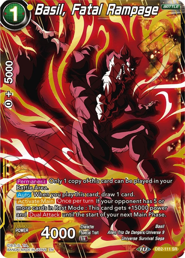 Image for Basil, Fatal Rampage (Reprint) (Battle Evolution Booster) (DB2-111) - Dragon Ball Super: Masters