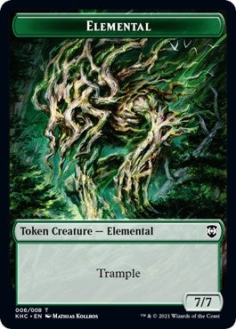 Image for Elemental // Elf Warrior Double-Sided Token (Commander: Kaldheim) (6 // 15) - Magic: The Gathering