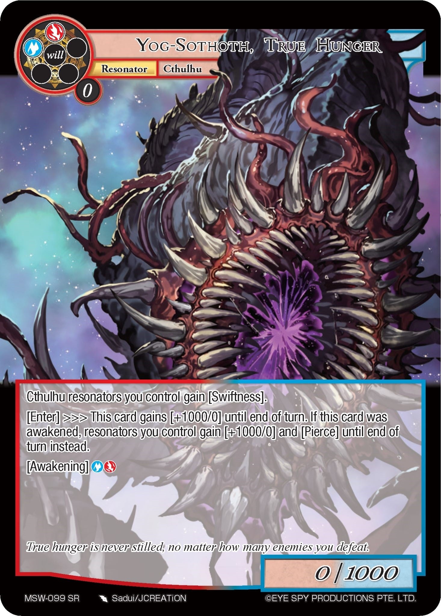Image for Yog-Sothoth, True Hunger (The Magic Stone War - Zero) (MSW-099) - Force of Will