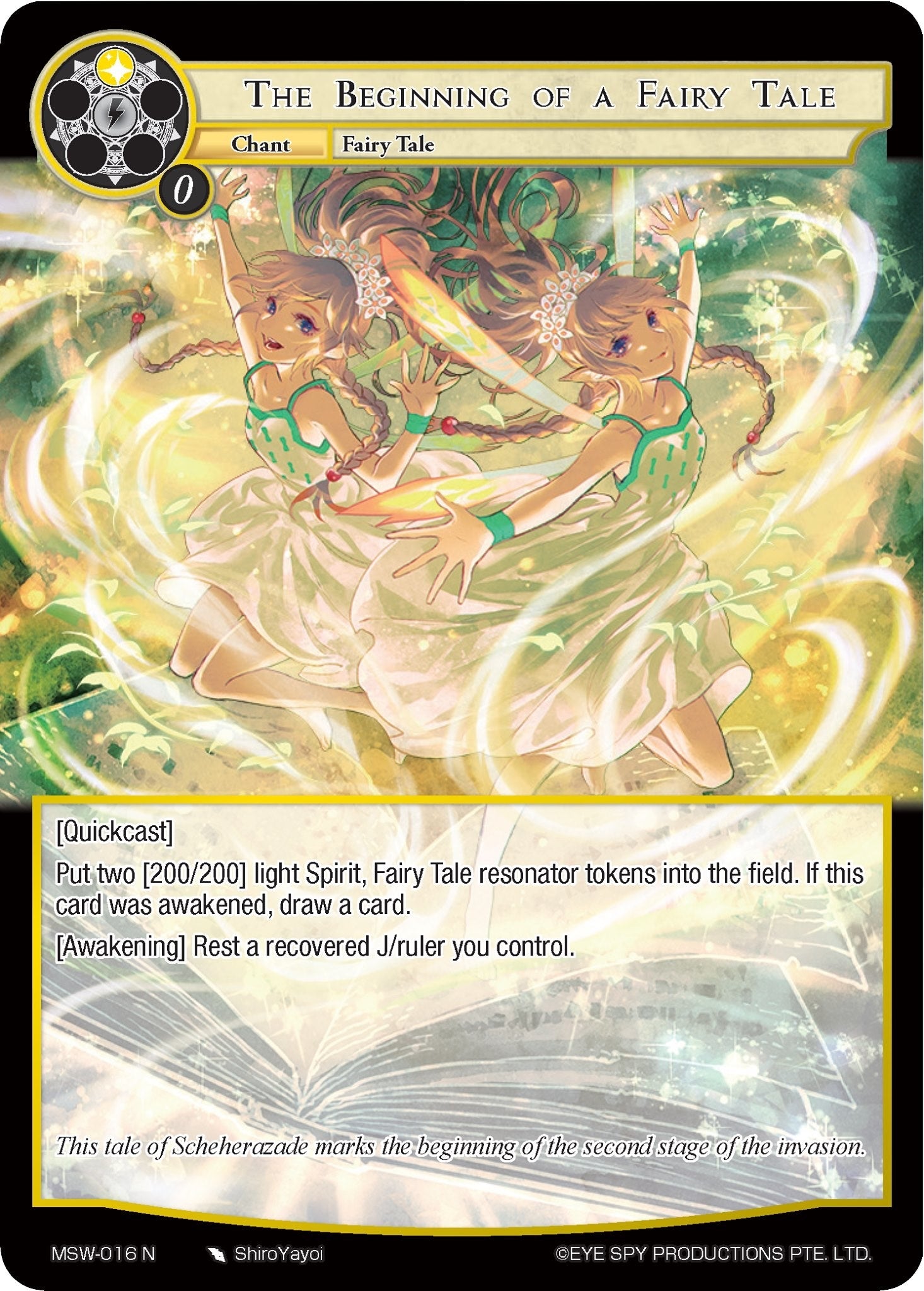 Image for The Beginning of a Fairy Tale (The Magic Stone War - Zero) (MSW-016) - Force of Will