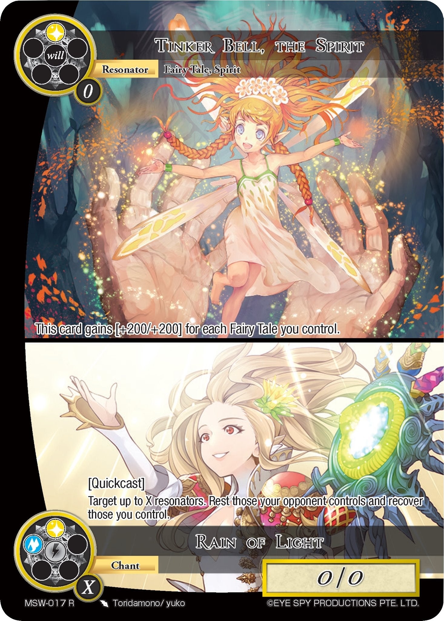 Image for Tinker Bell, the Spirit // Rain of Light (The Magic Stone War - Zero) (MSW-017) - Force of Will