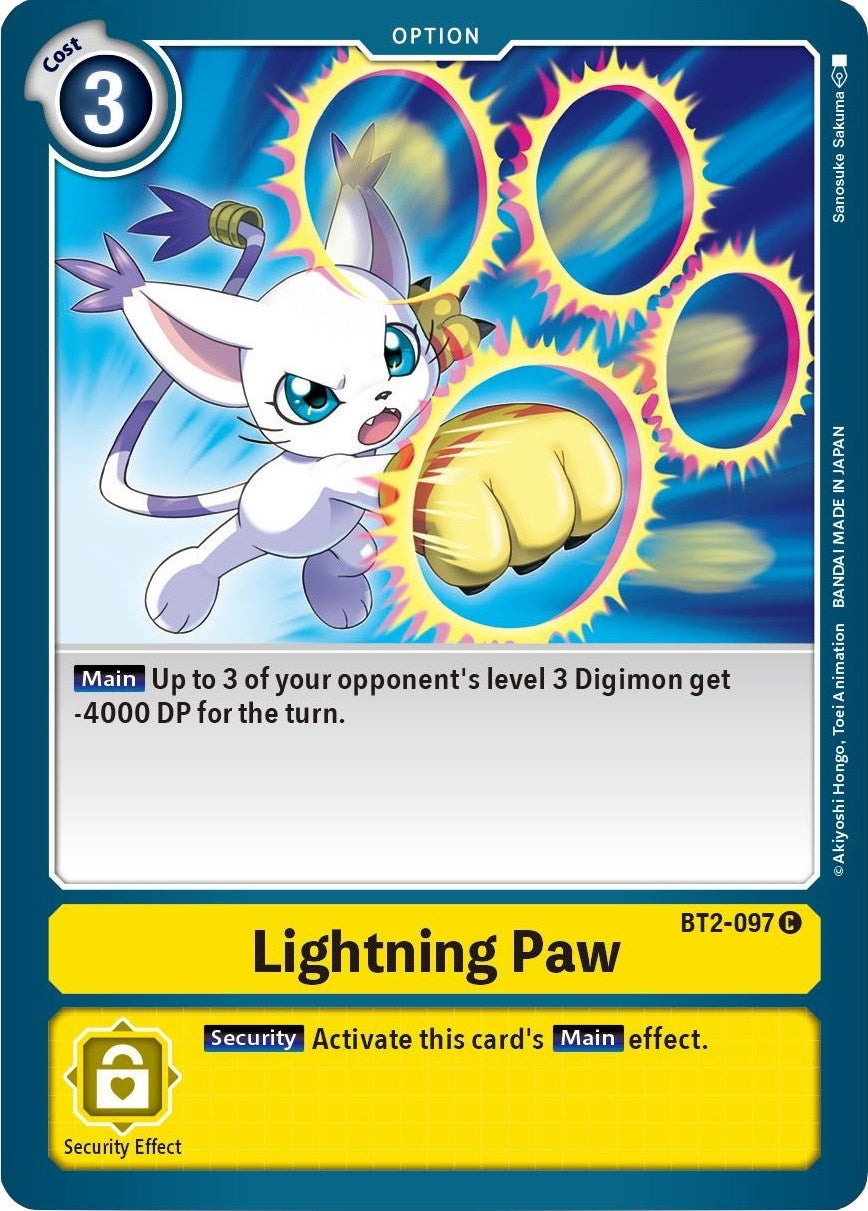 Image for Lightning Paw (BT01-03B) (BT2-097 C) - Digimon Card Game