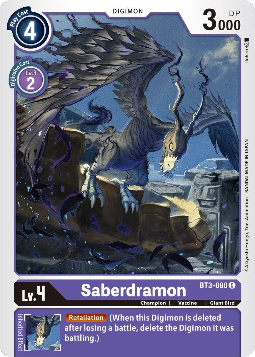 Image for Saberdramon (BT01-03B) (BT3-080 C) - Digimon Card Game