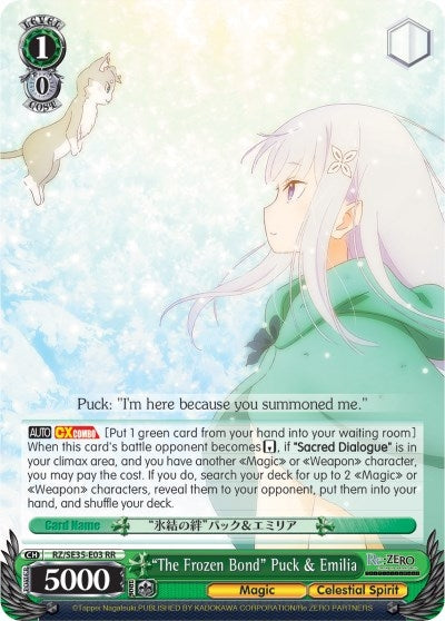 Image for "The Frozen Bond" Puck & Emilia (Re:ZERO: The Frozen Bond) (RZ/SE35-E03 RR) - Weiss Schwarz