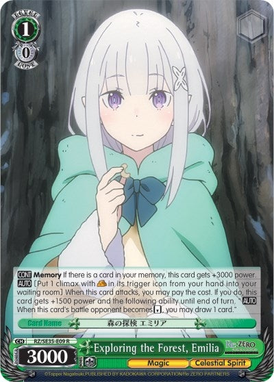 Image for Exploring the Forest, Emilia (Re:ZERO: The Frozen Bond) (RZ/SE35-E09 R) - Weiss Schwarz