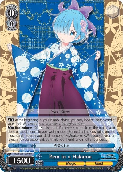 Image for Rem in a Hakama (Re:ZERO: The Frozen Bond) (RZ/SE35-E50 RR) - Weiss Schwarz