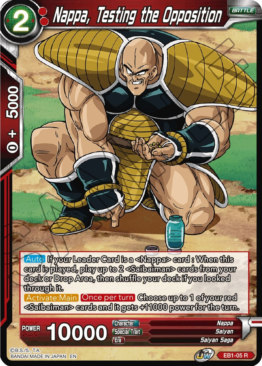 Image for Nappa, Testing the Opposition (Battle Evolution Booster) (EB1-05) - Dragon Ball Super: Masters