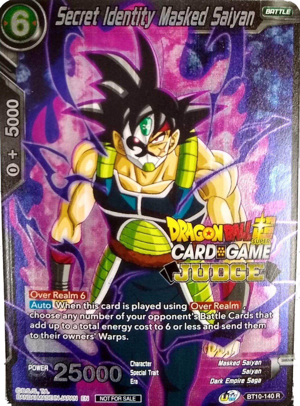 Image for Secret Identity Masked Saiyan (Unison Warrior Series Tournament Pack Vol.3) (Judge) (Tournament Promotion Cards) (BT10-140) - Dragon Ball Super: Masters